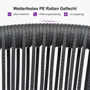 PURPLE LEAF 9-teiliges Gartenmöbel-Set aus Aluminium, Terrassenmöbel, 8 Gartenstühle mit Tisch, rostfest, Balkonmöbel, Ess-Set für den Garten, Natur