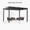 PURPLE LEAF Pergola Aluminium Einziehbare für den Außenbereich mit Sonnenschutzdach, Terrasse, Unterstand für Hinterhof, Metallgrill-Pavillon-PRG