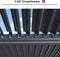 PURPLE LEAF Lamellen Pergola Lamellendach mit LED-Lichtleiste für Garten Terrasse, Grau