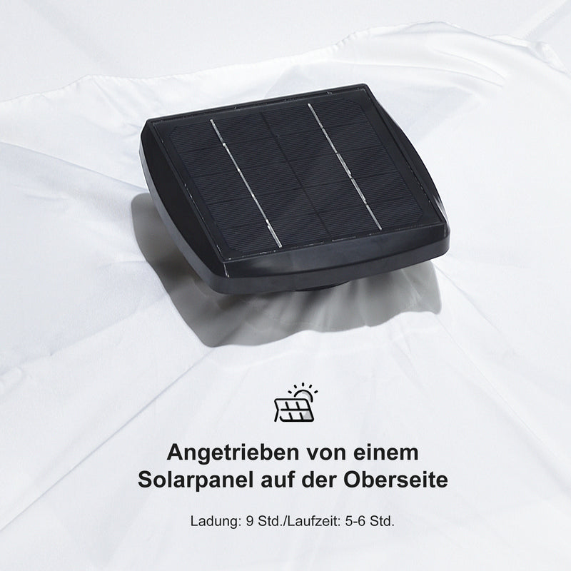 PURPLE LEAF LED Ampelschirm mit Kurbel 360-Grad Drehbar und Schirmständer