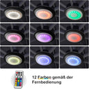 PURPLE LEAF Sonnenschirm Beleuchtung Licht Hell Sonnenschirmbeleuchtung mit 4 Modi 12 Farben, mit Batterie Betrieben und USB Aufladen, für Garten Strand Party Camping