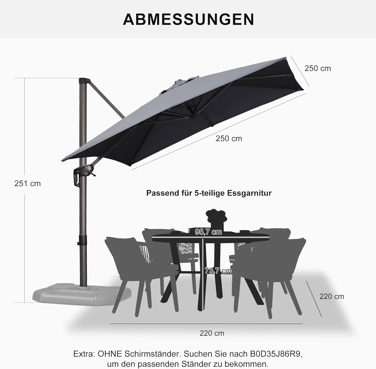 purple leaf sonnenschirm für Hotel & Terrasse​​ mit 120°-Drehsystem