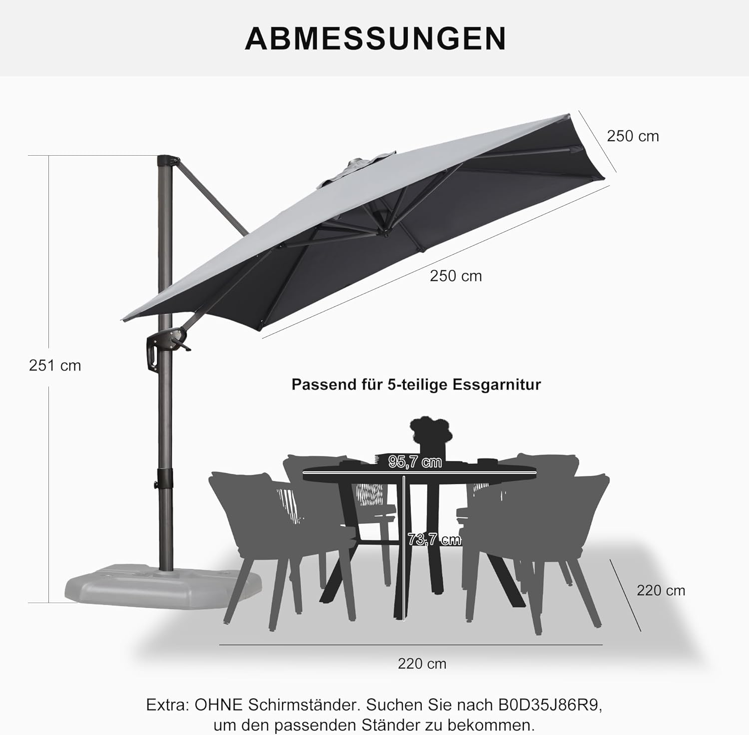 purple leaf sonnenschirm für Hotel & Terrasse​​ mit 120°-Drehsystem