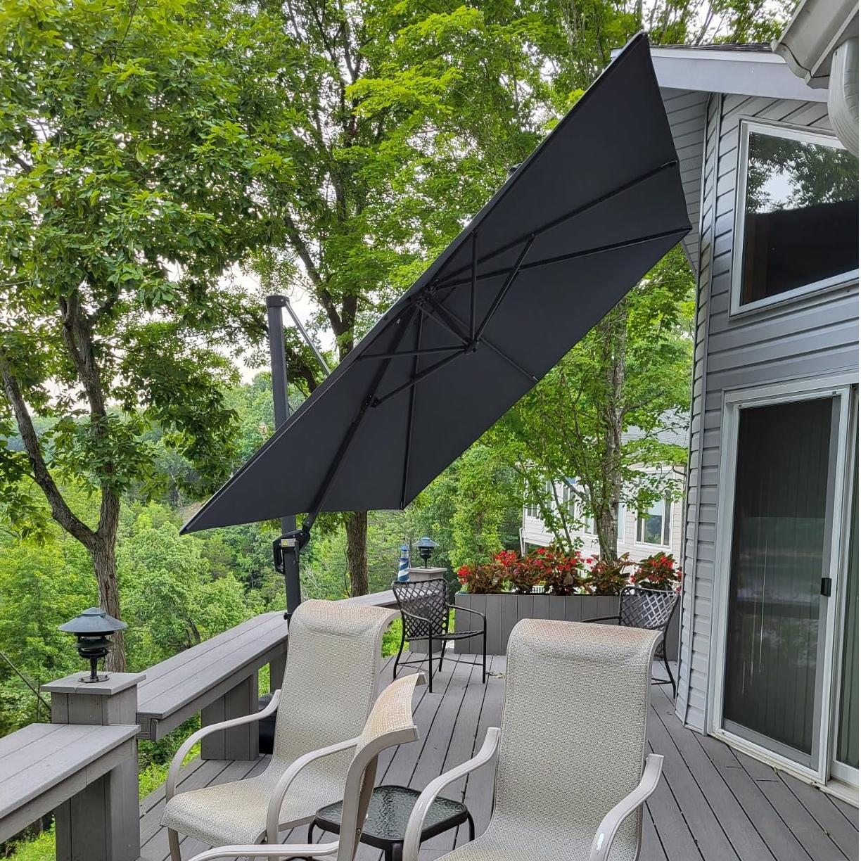 PURPLE LEAF Kippbarer Sonnenschirm für Garten​​ einstellbarer Neigungswinkel​