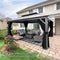 PURPLE LEAF Patio-Pavillon für den Garten Hardtop aus verzinktem Stahl mit verbesserten Vorhängen Arktis Grau