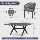PURPLE LEAF  Gartenmöbel set 7/11-teiliges Outdoor Balkonmöbel  mit Tisch aus Aluminium und geflochtene Stühle, Grau