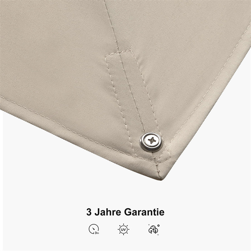 PURPLE LEAF Runder Sonnenschirm mit LED-Solarbeleuchtung und Schirmständer