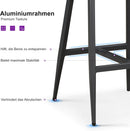 PURPLE LEAF Außen-Barhocker, Rattan-Barhocker mit Rückenlehne, Aluminiumrahmen, Garten- und Terrassenstühle