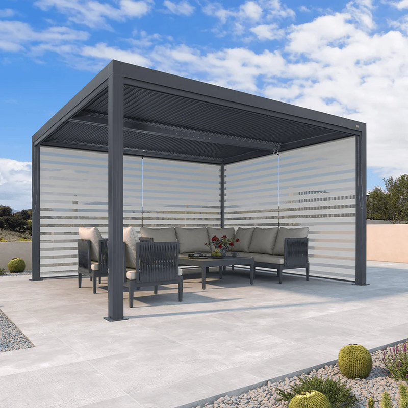 PURPLE LEAF Rollos für Lamellen Pergola Wärmedämmung UV-Schutz Sonnenschutz Waterproof-Gewebe  Sichtschutz pflegeleicht für Terrasse Seitenrollo