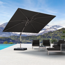 PURPLE LEAF Deluxe - Aluminium Outdoor Patio-Sonnenschirm Quadratisch mit Schirmständer Edel, windfest und vielseitig einstellbar