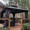 PURPLE LEAF Graues Hardtop-Pavillon mit strapazierfähigem verzinktem Stahl-Dach in Doppeldach-Ausführung mit Netz und Vorhängen
