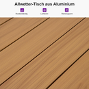 PURPLE LEAF 9-teiliges Gartenmöbel-Set aus Aluminium, Terrassenmöbel, 8 Gartenstühle mit Tisch, rostfest, Balkonmöbel, Ess-Set für den Garten, Natur