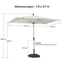 PURPLE LEAF Holzoptik Sonnenschirm Mittelsäulenschirm aus Aluminium Marktschirm für Balkon Market Garten