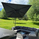 PURPLE LEAF Wirtschaftlicher Terrassen-Sonnenschirm mit drehbarem Rechteck und quadratischem Outdoor-Sonnenschirm