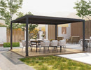 PURPLE LEAF Lamellen Pergola Outdoor Aluminium Pergola mit verstellbarem Dach für Deck Hinterhof Garten Hardtop Gazebo