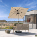 PURPLE LEAF Sonnenschirm Alu Gartenschirm Mit 30° Neigung Terrassenschirm Tischschirm Wasserdichter Mittelstockschirme für Market