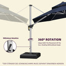 PURPLE LEAF runden Sonnenschirm mit Led Solar Beleuchtung Gartenschirm, 360°Rotation