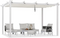 PURPLE LEAF Ausziehbare Outdoor Pergola mit Doppel-Sonnensege & Seitenschutzvorhängen  Weiße Aluminium-Pergola  Moderne Terrassen-Markise für Garten Hof&Terrasse kaki