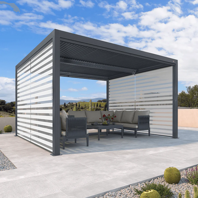 PURPLE LEAF Rollos für Lamellen Pergola Wärmedämmung UV-Schutz Sonnenschutz Waterproof-Gewebe  Sichtschutz pflegeleicht für Terrasse Seitenrollo