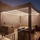PURPLE LEAF Lamellen Pergola Outdoor Aluminium Pergola Terrassenüberdachung mit integrierten LED Freistehend Pergola mit Lamellendach Einstellbar Hardtop Pavillon Geeignet für Garten Anthrazit