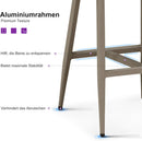 PURPLE LEAF Außen-Barhocker, Rattan-Barhocker mit Rückenlehne, Aluminiumrahmen, Garten- und Terrassenstühle