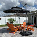 PURPLE LEAF Runder Sonnenschirm mit LED-Solarbeleuchtung und Schirmständer