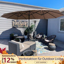 PURPLE LEAF Doppelseitiger, rechteckiger Marktschirm mit Standfuß für Terrasse & Garten