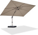 PURPLE LEAF Deluxe - Aluminium Outdoor Patio-Sonnenschirm Quadratisch mit Schirmständer Edel, windfest und vielseitig einstellbar