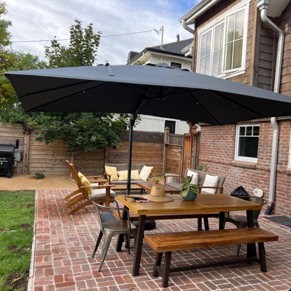 PURPLE LEAF Kippbarer Sonnenschirm für Garten​​ einstellbarer Neigungswinkel​