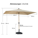 PURPLE LEAF Holzoptik Sonnenschirm Mittelsäulenschirm aus Aluminium Marktschirm für Balkon Market Garten