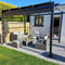 PURPLE LEAF Pergola Aluminium Einziehbare für den Außenbereich mit Sonnenschutzdach, Terrasse, Unterstand für Hinterhof, Metallgrill-Pavillon-PRG