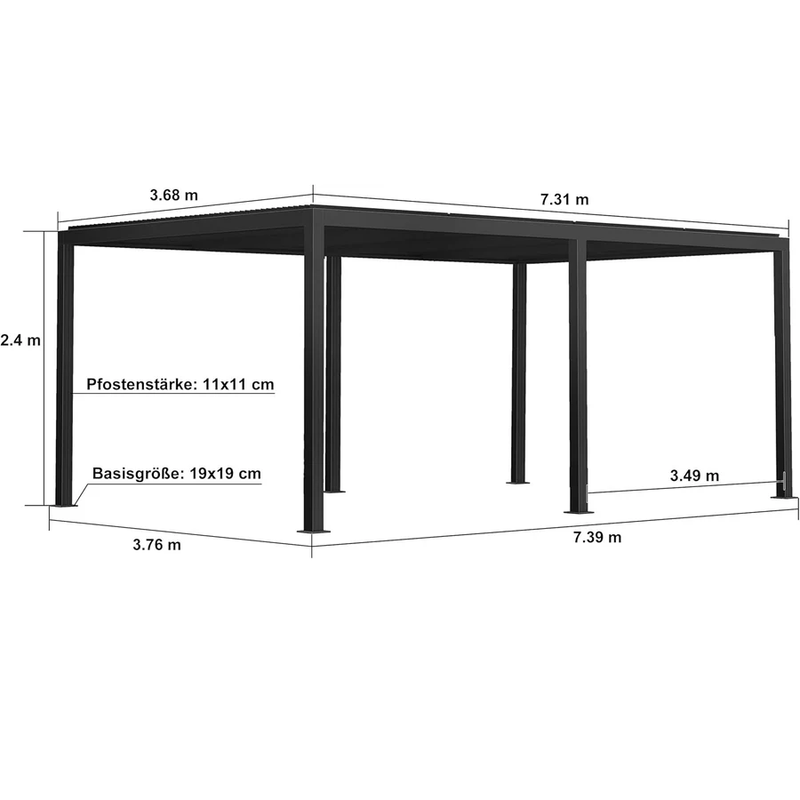 PURPLE LEAF Lamellen Pergola Outdoor Aluminium Pergola Freistehend Pergola mit Lamellendach Einstellbar Hardtop Pavillon,mit Geeignet für Garten Terrasse Hinterhof,Grau