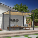PURPLE LEAF Pergola Metall Garten Pavillon Aluminium Pergola Wasserdicht Stabil Winterfest Gartenpavillon Mit Sonnenschutz Überdachung mit Lichterkette - transparent