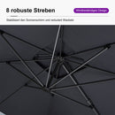 PURPLE LEAF Sonnenschirm Quadratischer Regenschirm Drehbar Neigbar mit 360°Rotation, Gartenschirm mit Kurbel