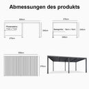 PURPLE LEAF Lamellen Pergola Outdoor Aluminium Pergola Terrassenüberdachung Freistehend Pergola mit Lamellendach Einstellbar Hardtop Pavillon Geeignet für Garten Anthrazit
