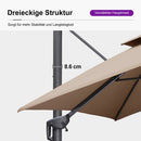 PURPLE LEAF Sonnenschirm Quadratischer Regenschirm Drehbar Neigbar mit 360°Rotation, Gartenschirm mit Kurbel