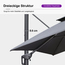 PURPLE LEAF Sonnenschirm Quadratischer Regenschirm Drehbar Neigbar mit 360°Rotation, Gartenschirm mit Kurbel