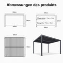PURPLE LEAF Lamellen Pergola Outdoor Aluminium Pergola Terrassenüberdachung Freistehend Pergola mit Lamellendach Einstellbar Hardtop Pavillon Geeignet für Garten Anthrazit