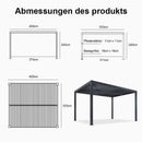 PURPLE LEAF Lamellen Pergola Outdoor Aluminium Pergola Terrassenüberdachung Freistehend Pergola mit Lamellendach Einstellbar Hardtop Pavillon Geeignet für Garten Anthrazit