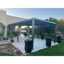 PURPLE LEAF Lamellen Pergola Outdoor Aluminium Pergola mit Verstellbarem Lamellendach für Terrasse und Garten Grau