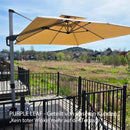 PURPLE LEAF rechteckiger Sonnenschirm mit Schirmständer ideal für Garten & Terrasse mit UV-Schutz