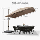 PURPLE LEAF Deluxe - Aluminium Outdoor Patio-Sonnenschirm Quadratisch  Edel, windfest und vielseitig einstellbar