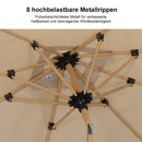PURPLE LEAF Holzoptik Sonnenschirm Mittelsäulenschirm aus Aluminium Marktschirm für Balkon Market Garten