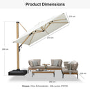 PURPLE LEAF Holzmaserung Ausleger-Sonnenschirm Aluminium Outdoor-Sonnenschirme