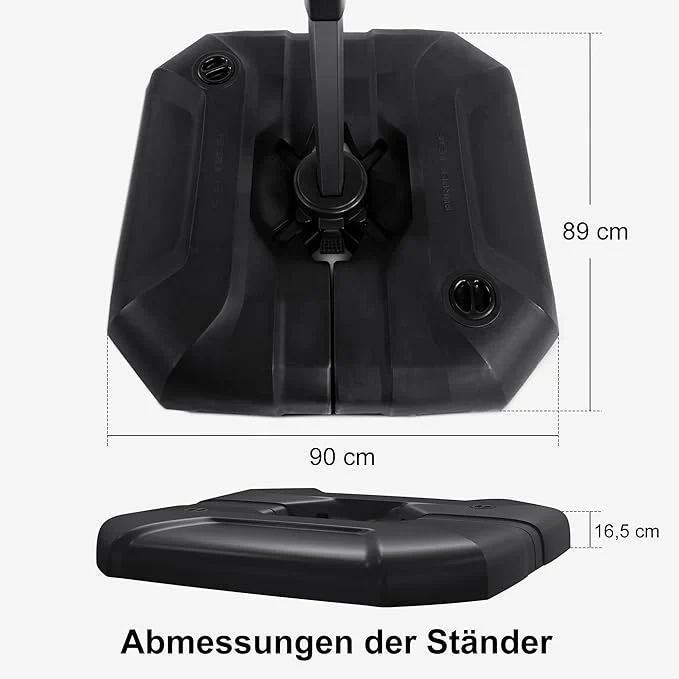 PURPLE LEAF Sonnenschirm Groß Ampelschirm mit Kurbel 360-Grad Drehbar mit Schirmständer