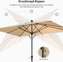 PURPLE LEAF Mittelstock-Sonnenschirm mit Kurbel & Neigungsfunktion – ideal für Terrasse und Garten