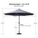 PURPLE LEAF Aluminium Marktschirm für Terrasse, Garten & Gewerbe – Stabiler Outdoor-Sonnenschirm