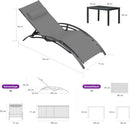 PURPLE LEAF Sonnenliegen 2er Set, Aluminium Gartenliegen mit Beistelltisch und Kissen, schnell trocknende Liege wetterfest, verstellbar in 5 Positionen, stapelbar.