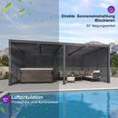 PURPLE LEAF Lamellen Pergola Luxus Pavillon Outdoor Aluminium Pergola mit Slat Wall Panel Stable Gazebo Waterproof für Terrasse Deck Garten