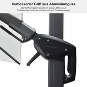 PURPLE LEAF Quadratische und Rechteckige Sonnenschirme mit Drehfunktion und Schirmständer
